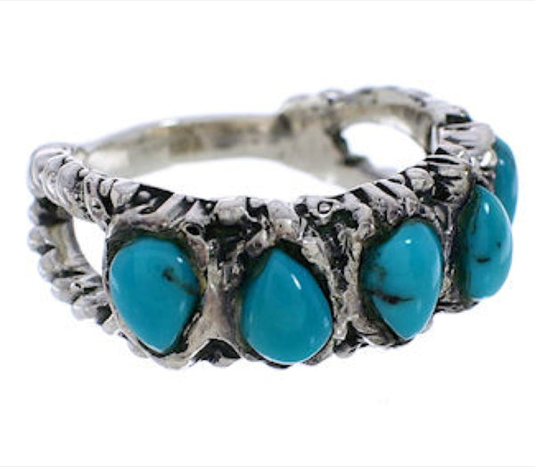 Authentic Sterling Silver And Turquoise Ring Size 6-1/4 WX34695